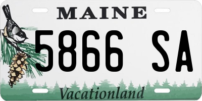 ME license plate 5866SA
