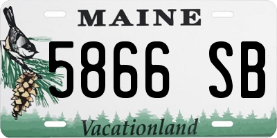 ME license plate 5866SB