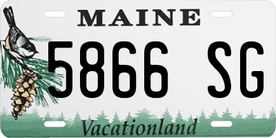 ME license plate 5866SG