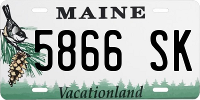 ME license plate 5866SK