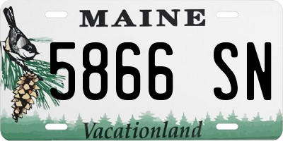 ME license plate 5866SN