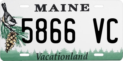 ME license plate 5866VC