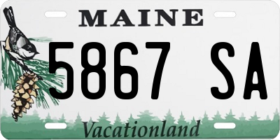 ME license plate 5867SA