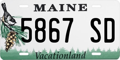 ME license plate 5867SD