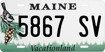 ME license plate 5867SV