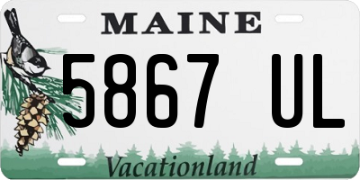 ME license plate 5867UL