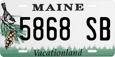 ME license plate 5868SB