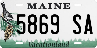 ME license plate 5869SA
