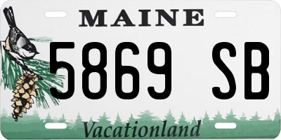 ME license plate 5869SB