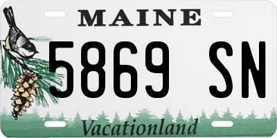 ME license plate 5869SN
