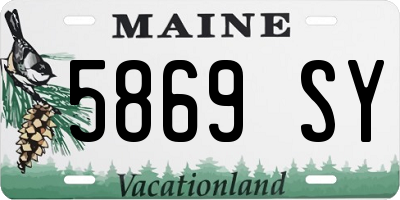 ME license plate 5869SY