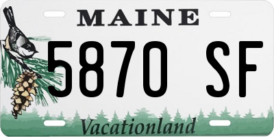 ME license plate 5870SF