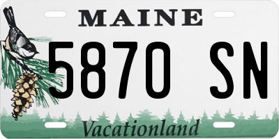 ME license plate 5870SN