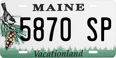 ME license plate 5870SP