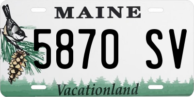 ME license plate 5870SV