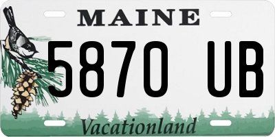 ME license plate 5870UB