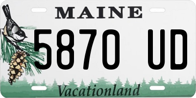 ME license plate 5870UD