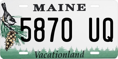 ME license plate 5870UQ