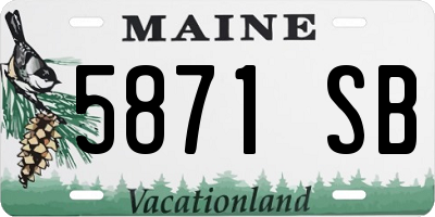 ME license plate 5871SB