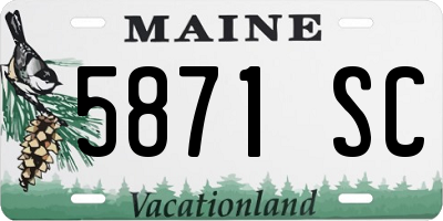 ME license plate 5871SC
