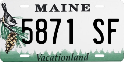 ME license plate 5871SF