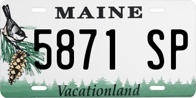 ME license plate 5871SP