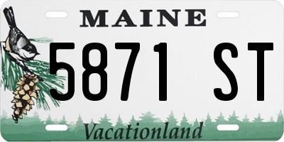ME license plate 5871ST