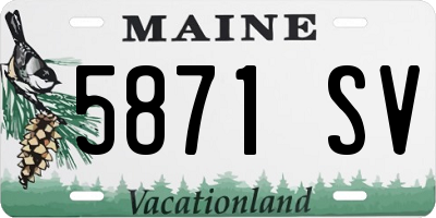 ME license plate 5871SV