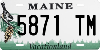 ME license plate 5871TM