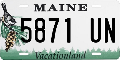 ME license plate 5871UN