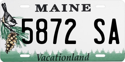 ME license plate 5872SA