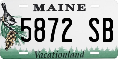 ME license plate 5872SB