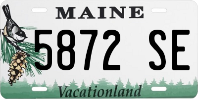 ME license plate 5872SE