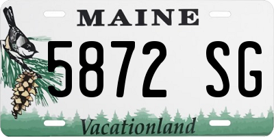 ME license plate 5872SG