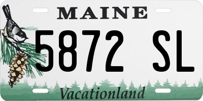 ME license plate 5872SL