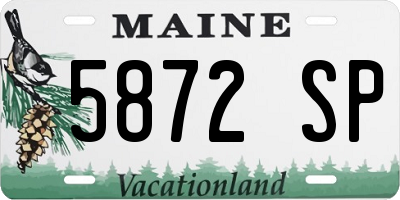 ME license plate 5872SP