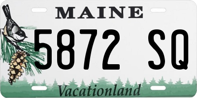 ME license plate 5872SQ