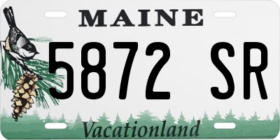 ME license plate 5872SR
