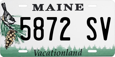 ME license plate 5872SV