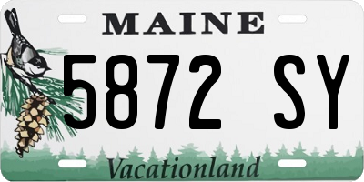 ME license plate 5872SY