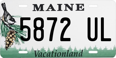 ME license plate 5872UL