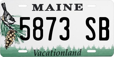 ME license plate 5873SB