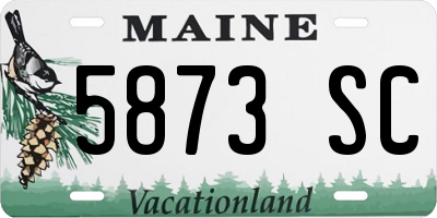 ME license plate 5873SC