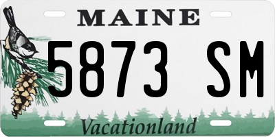 ME license plate 5873SM