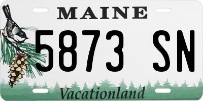 ME license plate 5873SN