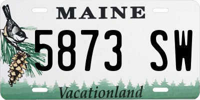 ME license plate 5873SW