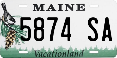 ME license plate 5874SA