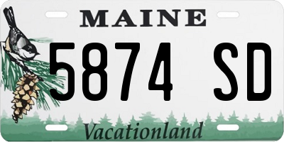 ME license plate 5874SD