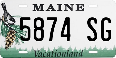 ME license plate 5874SG