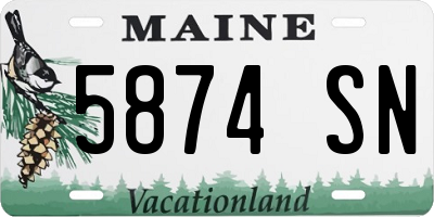 ME license plate 5874SN